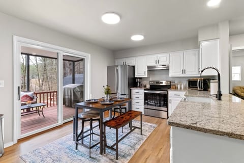 Beautiful kitchen with backyard views!