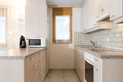 Kitchen with microwave