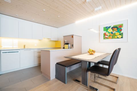 Modern kitchen and dining area