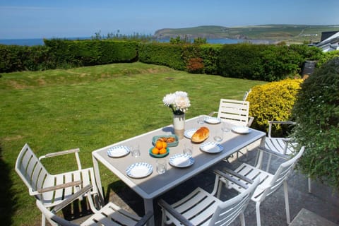 Patio area with garden table and chairs