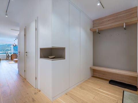 Wood, Hall, Building, Interior Design, Floor, Flooring, Wood Stain, Hardwood, Automotive Exterior, Ceiling