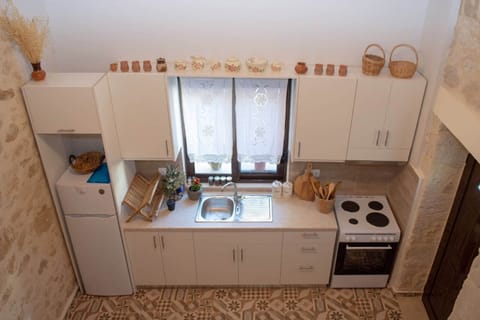 Fridge, stovetop, coffee/tea maker