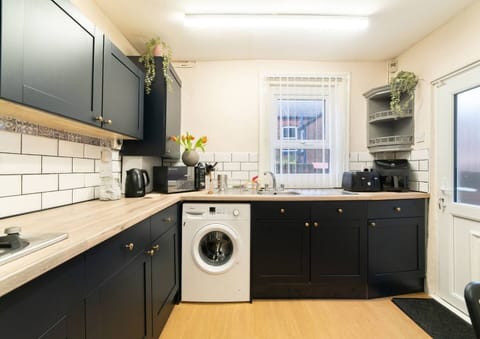 Fully Fitted Kitchen with everything you need to enjoy a lovely stay.
Features:
- Oven
- Stove
- Washer
- Microwave
- Toaster
- Electric kettle
- Iron and board