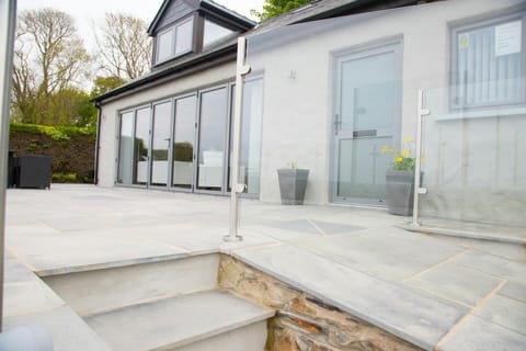 Patio with glass panel surround