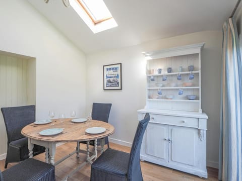 Dining table and chairs, dresser