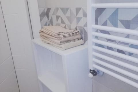 Shower, bidet, towels, soap