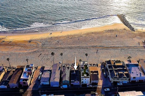 On the beach, sun loungers, beach towels