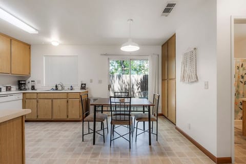 Enjoy meals together in the light-filled dining area.