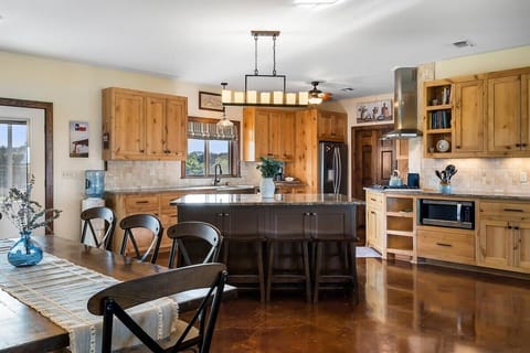 Entertain in the kitchen and dining area