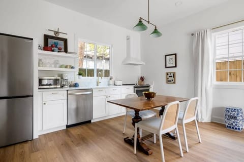 The back house is spacious and private from the main house.