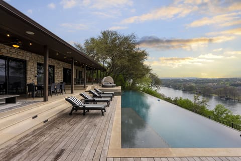 Infinity Pool with Breathtaking View of Sunset