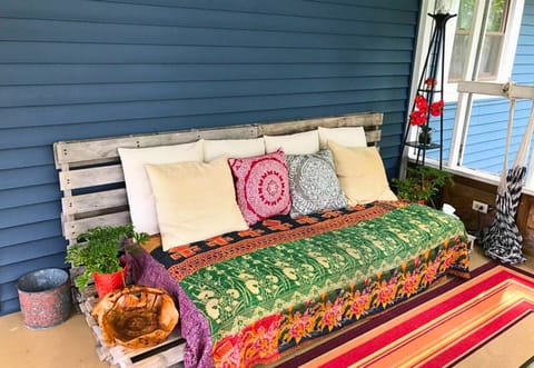 Boho Style Decor in the Outside Seating Area