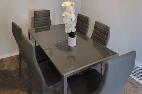 No need to go out. Make your meals at home and gather the family in the spacious dining area.