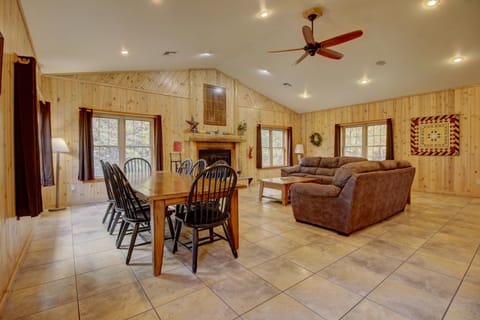 Fireplace, books, printers