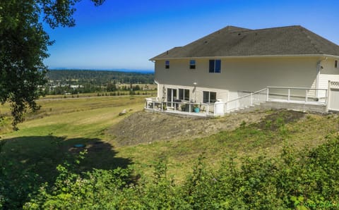 Suite on lower level.  9 Stairs to suite.  Strait of Juan de Fuca in backround.