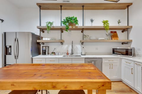 Indoors, Hardwood, Kitchen, Microwave, Furniture