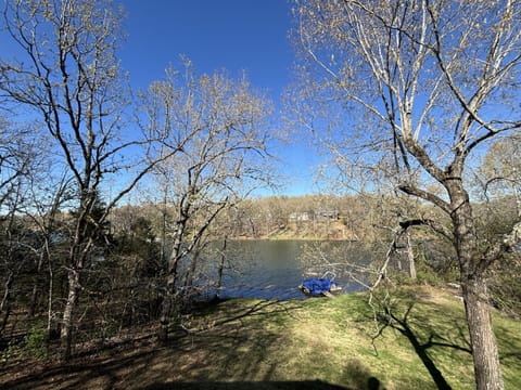 A view of the lake from the back deck