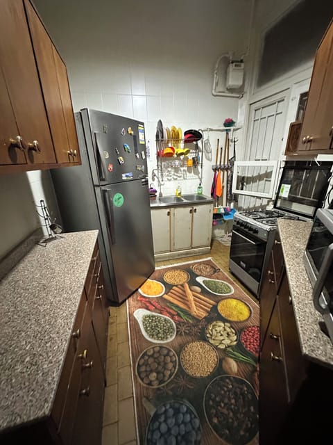 Fridge, microwave, oven, coffee/tea maker