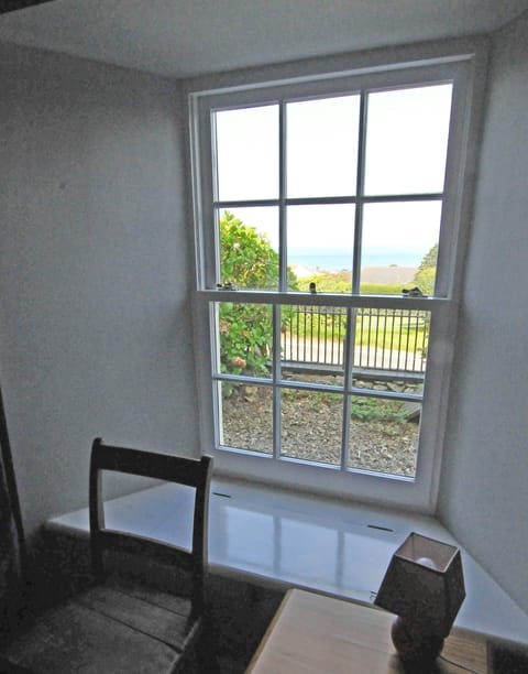 View of the sea through the window