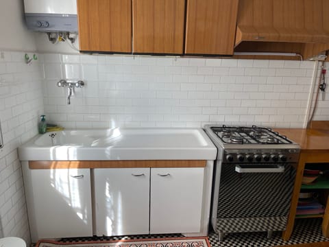 Fridge, oven, stovetop, cookware/dishes/utensils