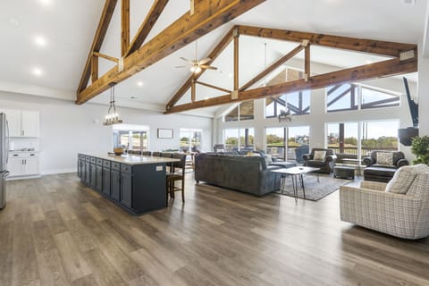 Expansive Open Area of Kitchen, Dining and Living Room Areas