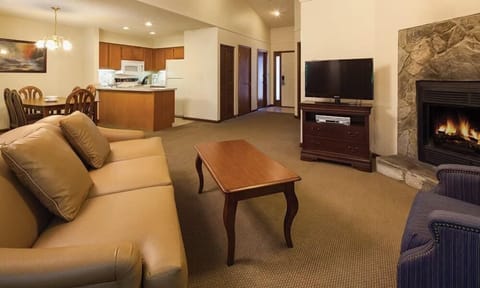 TV, fireplace, DVD player, offices