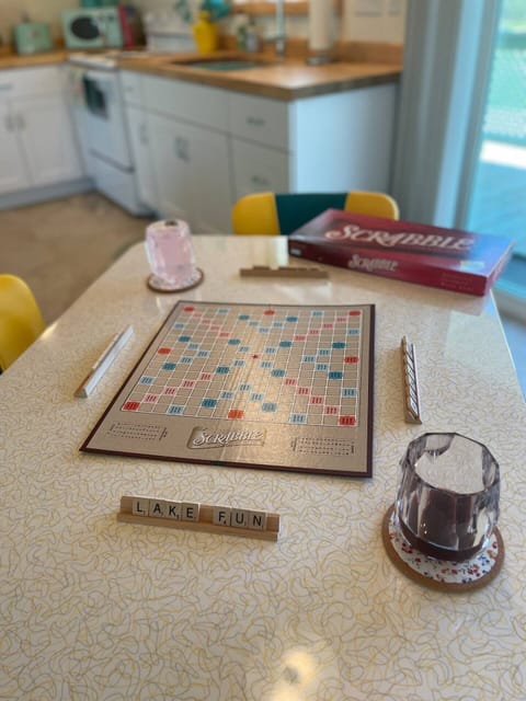 Gather around the table for one of the many games provided.