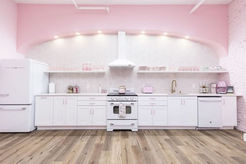 Chef's kitchen. If you were a lady chef, or just loved pink!