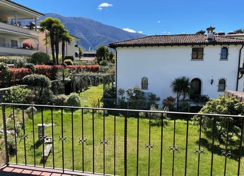 Balcony in a two-family house with large garden