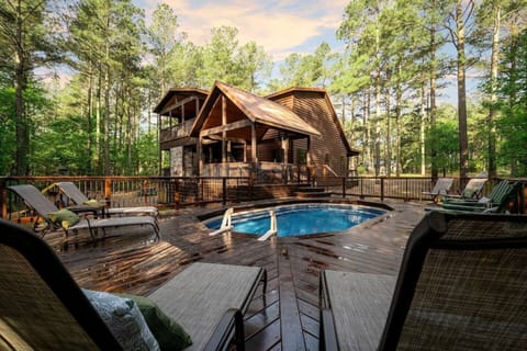 Pool with large lounging deck
