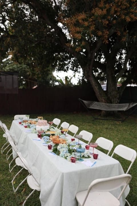 Outdoor banquet area