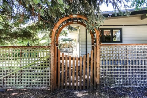 Adorable gate to yard. You can get to the yard and patio from the living room.