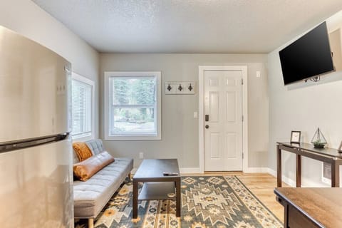 Cozy up for movie night in our living room with a big screen TV!