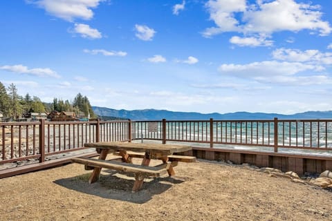 The beach at Tahoe Vista Recreation Area (about 3 blocks from the cabin)