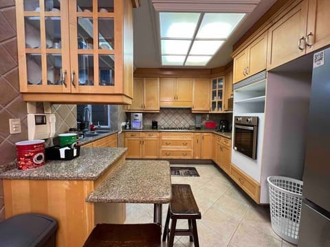 The kitchen is well equipped for preparing meals at home