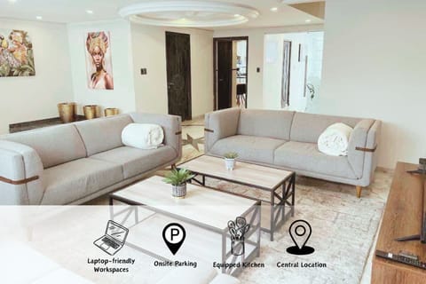 Enjoy downtime together in the big living room, which has plenty of sofa seating and a 70” Smart TV