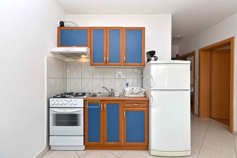 Fridge, oven, stovetop, cookware/dishes/utensils