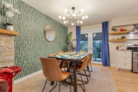 The dining area has direct access to the outdoor area