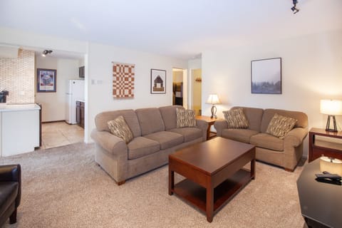 Chat with the cook while lounging in the living room!