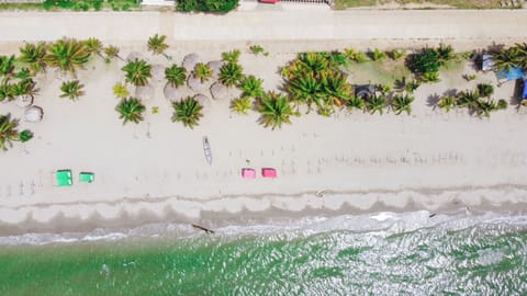 Beach nearby, sun loungers