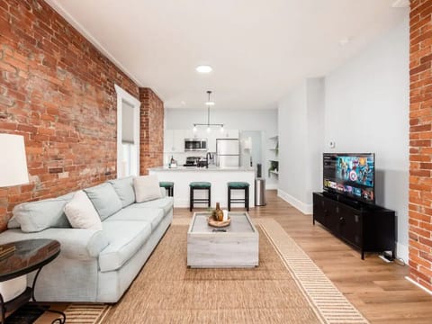 Spacious Living Room with Smart TV