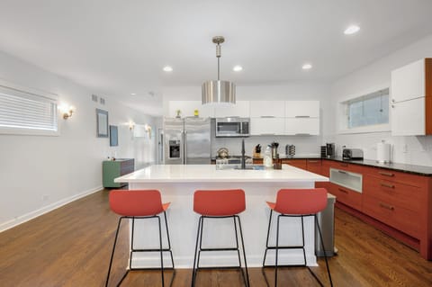 Large, fully-equipped kitchen in the center of the home!