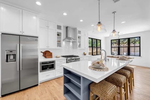Fully stocked and modern kitchen