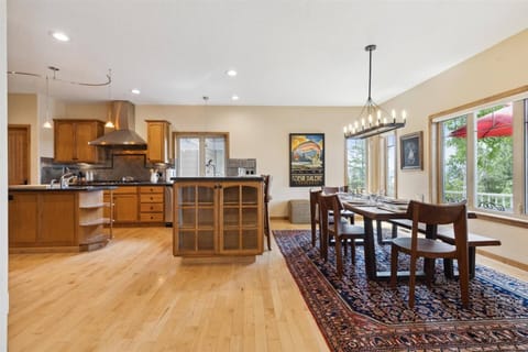 Kitchen and dining space with window view of Coeur d' Alene Lake!
