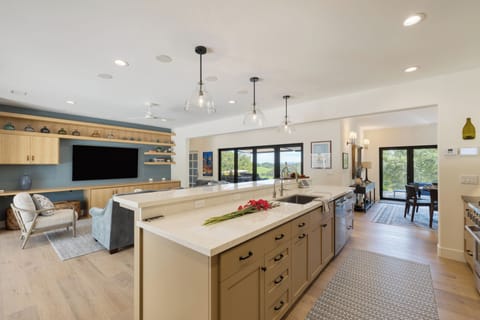 Kitchen island with barstool seating.