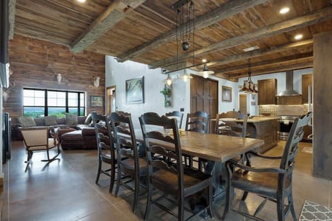 Seating for eight in the formal dining room.