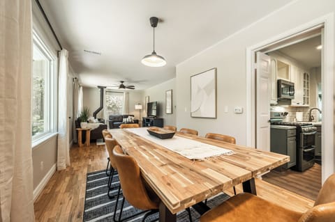 Beautiful dinner table that seats 8.