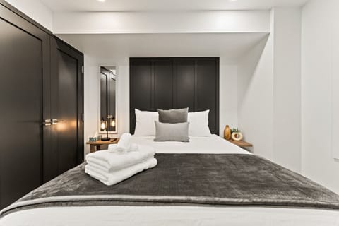 Black accents provide striking visual contrast.