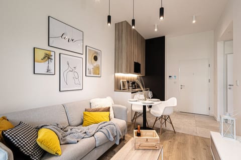 dining table with fully equipped kitchen