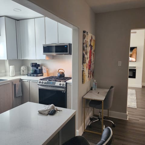 Overview of Kitchen and computer area